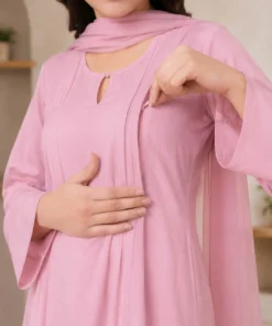 Blush Elegance Nursing Dress zipper closeup