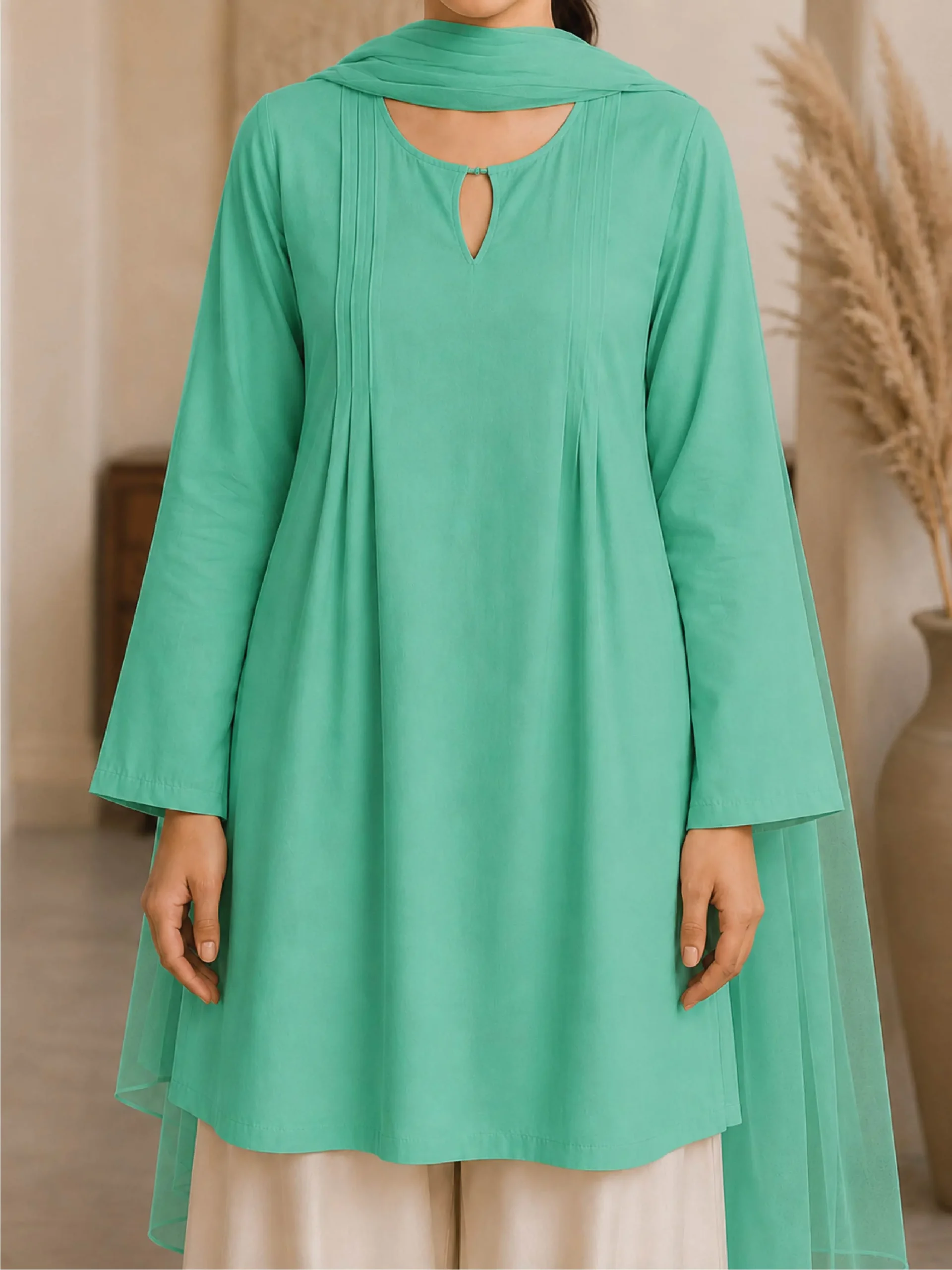 Mint Serenity Nursing Dress front closeup