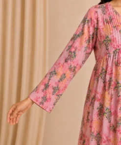 Pink Petals Nursing & Maternity Dress sleeves