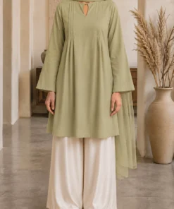 Sage Green Nursing Dress Front Full