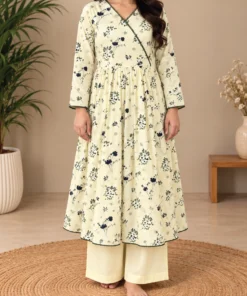Angrakha Style Nursing and Maternity Frock Front Full