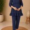 Midnight Blue Nursing Frock Front Full