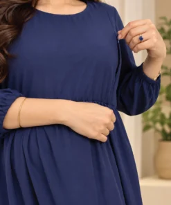 Midnight Blue Nursing Frock Zipper